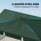 6.5x4ft Rectangle Patio Umbrella Aluminum Tilt Adjustable Garden Parasol
