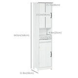 Modern Bathroom Cabinet, Narrow Bathroom Vanities with Open Shelf Drawer Recessed Doors and Adjustable Shelves