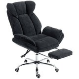 Big and Tall Office Chair Footrest Executive Desk Chair High Back Snowflake Velvet Reclining