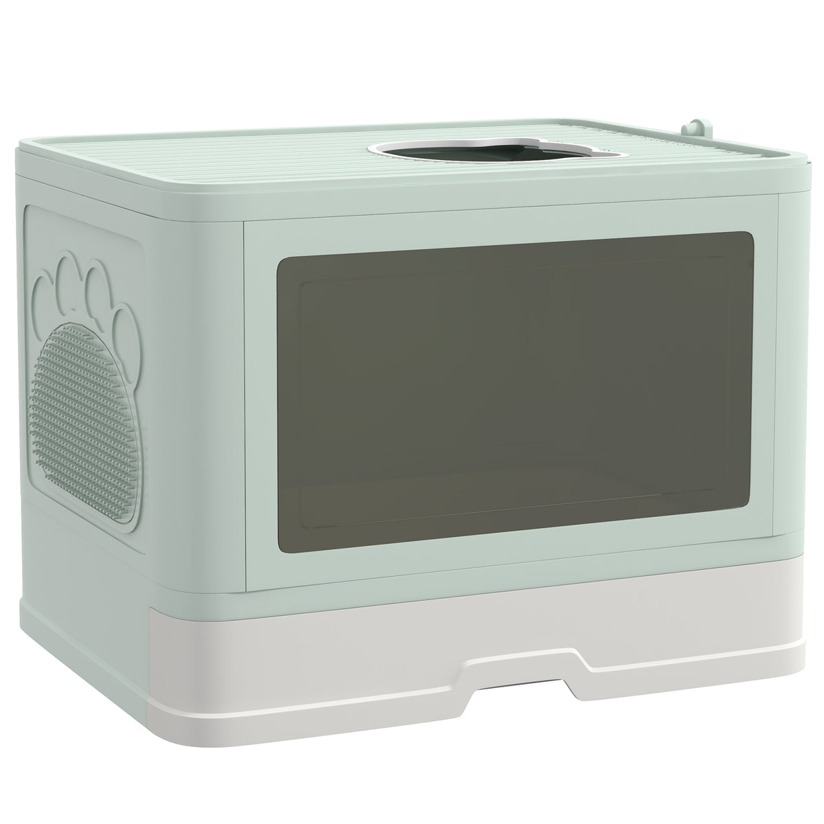 Cat Litter Box, Front Enter & Top Exit Cat Litter Tray with Scoop