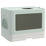 Cat Litter Box, Front Enter & Top Exit Cat Litter Tray with Scoop