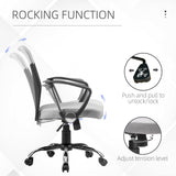 Mid Back Office Chair, Linen Adjustable Office Chair with Lumbar Back Support