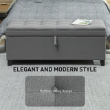 Banc de rangement ottoman, Coffre de rangement en lin 47 pouces pour salon
