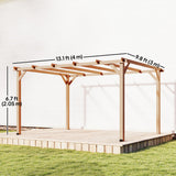 10' x 13' Wooden Pergola, Nature Wood
