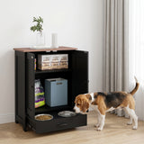 Bac de rangement pour aliments pour animaux Station d'alimentation pour chien avec panneau ajustable
