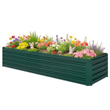 8'x2.6'x1.5' Galvanized Raised Bed, Large Elevated Planter Box for Growing Flowers