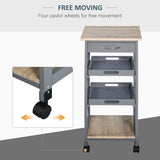 Kitchen Island Rolling Trolley Utility Serving Cart with Drawer