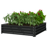 4' x 4' x 1' Raised Garden Bed Galvanized Steel Planter Box for Vegetables