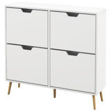 Meuble à chaussures avec 4 tiroirs basculants et étagère réglable, armoire à chaussures pour 8 à 16 paires de chaussures