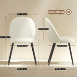 Set of 4 Modern Dining Chairs, Velvet Upholstered Kitchen Chairs with Steel Legs for Living Room