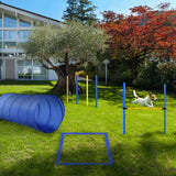 Dog Agility Starter Kit Pet Outdoor Exercise Training Set Tunnel 4 Weave Poles High Jumper