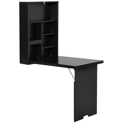 Wall Mounted Table Fold Out Convertible Desk, Multi-Functional Space Saving Computer Desk with Writing Floating Board for Students