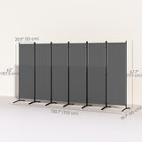 6 Panel Folding Outdoor Privacy Screen with Stable Base, 5.7FT Tall Room Divider with UV30+ Protection