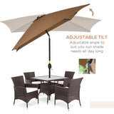 6.5x10ft Rectangle Aluminum Tilt Patio Umbrella