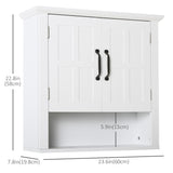 Wall Mount Bathroom Cabinet, Storage Organizer Kitchen Cupboard with 2 Doors and Adjustable Shelf