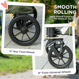 Foldable Pet Stroller for Medium Dogs with Four Big Wheels, Shock-Absorbing Frame