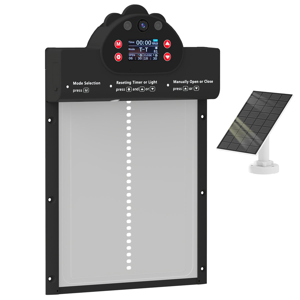 2K HD AI Camera Automatic Chicken Coop Door with APP, WiFi Solar Powered with 5200 mAh Large Battery