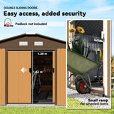 11' x 13'Garden Storage Shed w/ Foundation Kit Metal Tool Storage House w/ Double Doors
