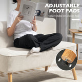 Modern 2 Seater Sofa, Upholstered Two Seater Couch with Rubber Wood Legs