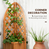 Raised Garden Bed with Trellis, Wooden Raised Planter Box with Corner Trellis