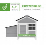 Wooden Chicken Coop with Nesting Box, Pull-out Metal Tray, for 1-2 Chickens, 36