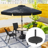 46lbs Resin Round Patio Umbrella Base with Wheels, Umbrella Stand Base