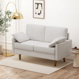 3 Seater Sofa, Velvet Upholstered Couch with Spring Cushions, Rubber Wood Legs and 2 Pillows