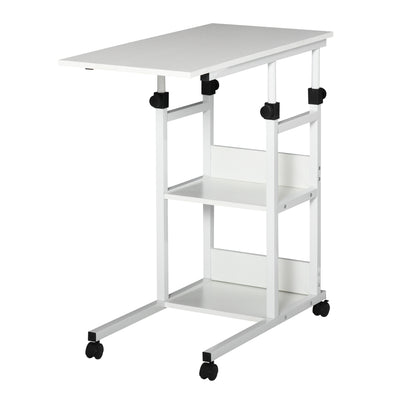 Bureau debout mobile, bureau debout réglable en hauteur 31,5 pouces avec roues pour bureau à domicile