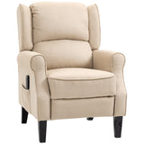Massage Recliner Chair for Living Room, Push Back Recliner Sofa, Suede Wingback Reclining Chair with Extendable Footrest, Wood Legs