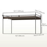10' x 10' Outdoor Gazebo, Free Standing Metal Pergola Kit
