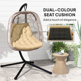 Outdoor Swing Cushion, Tufted Patio Cushion Replacement for Garden Chair Egg Chair