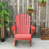 Wooden Adirondack Rocking Muskoka Chair with Slatted Wooden Design