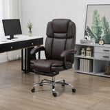 Massage Office Chair, Reclining Executive Office Chair with 6-Point Vibration, Footrest and High Back