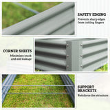 8 x 4 x 1ft Galvanized Raised Garden Bed, Reinforced Outdoor Planter Box with Open Bottom