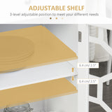 Kitchen Cart on Wheels, Rolling Kitchen Island with Drawer, Glass Door, Towel Rack and Adjustable Shelf