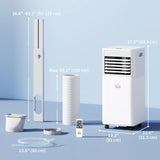 10000 BTU Portable Air Conditioner with Fan & Dehumidifier Mode, 24-Hour Timer