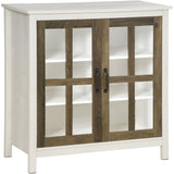 Kitchen Sideboard, Glass Door Buffet Cabinet, Accent Storage Cabinet with 2 Glass Doors and Adjustable Shelf for Dining Room