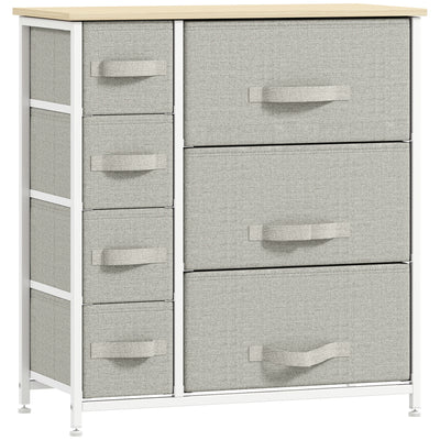 Dresser with 7 Drawers, Chest of Drawers with Metal Frame, Fabric Dresser for Living Room