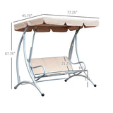 3 Seat Metal Swing Chair Hammock w/ Canopy Cover Heavy Duty Patio Garden Outdoor