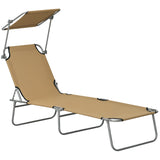 Outdoor Lounge Chair, Adjustable Folding Chaise Lounge