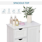 Bathroom Storage Cabinet, Floor Cabinet with Adjustable Shelf and 4 Drawers