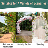 Outdoor Metal Trellis Garden Arch Arbor w/ Lucky Leaf Clover Gate for Ceremony Wedding Party Garden Lawn