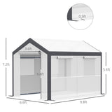6.6' x 10' x 7' Heavy Duty Walk-In Greenhouse Vegetable Seed Growth Tent Outdoor Plant Growing Tunnel Warm House Flower Shed Backyard