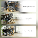 Ergonomic Kneeling Chair, Rocking Wood Kneel Stool with Backrest for Improve Posture