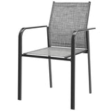 Stackable Patio Chairs Set of 4, Outdoor Dining Chairs with 20