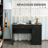 Computer Desk with Storage Drawers, Study Writing Table with Cabinet Adjustable Shelf for Home Office Workstation Bedroom