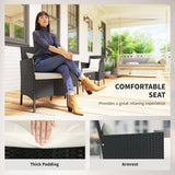 Ensemble de mobilier d'extérieur en rotin 4 pièces, ensemble de mobilier patio avec table à café 22,8