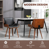 Dining Chairs Set of 2, PU Leather Kitchen Chairs with Upholstered Seats and Solid Wood Legs for Dining Room