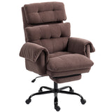 Reclining Executive Computer Desk Chair, Ergonomic Office Chair with Footrest and Thickly Padded