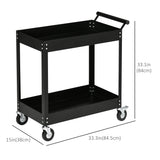 Rolling Tool Cart, 2 Tier Mobile Service Utility Cart with Wheels